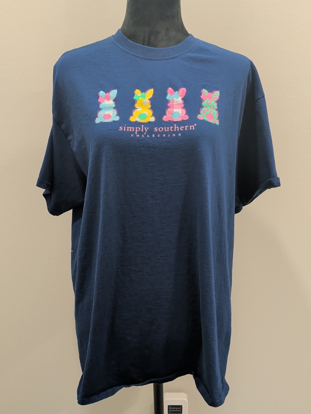 Simply Southern Navy Short-Sleeve Tee Easter Bunny